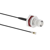 Amphenol RF 095-850-310-150 RF Cable Assemblies RF Connector MHF I LK Right Angle Plug to TNC Straight Jack Bulkhead Rear Mount IP67 1.13 mm 50 Ohm 150 mm