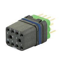 Eaton Souriau-Sunbank 8MQ2M9910UDE046E Modular Connectors - Push Pull MQuick module, sealed, with female straight PCB contacts, tin lead free plated