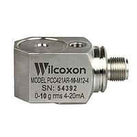 Amphenol Wilcoxon PCC421AP-10-M12-4 Vibration Sensors Compact vibration transmitter, 4-20 mA vibration sensor, 105C; 10g full scale, proportional to acceleration, peak; low profile, side exit 4-pin M12 connector, M6 captive mounting bolt