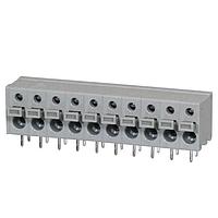 Same Sky (formerly CUI Devices) TBL009-500-10GY-2GY Fixed Terminal Blocks Terminal block, screwless, 5.00, Horizontal, 10, Gray w Gray Button