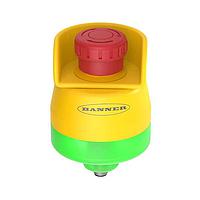 Nút dừng khẩn cấp nhả khóa bằng xoay có ISD: Lắp đặt 30 mm với nút nhấn 40 mm; Đèn báo màu: Xanh lục/Đỏ nhấp nháy; 2 tiếp điểm an toàn N.C. OSSD, IP65; Đầu nối nhanh M12 8 chân; Vỏ bảo vệ nút ESC-1-YW đã lắp đặt Banner Engineering SSA-EB1PLGRS1-0DECQ8