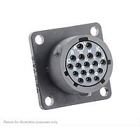 Eaton Souriau-Sunbank UTSX014E18SX Receptacles Square flange receptacle, without backshell, with 18 female solder contacts, IP68/69K in unmated conditions, keying X
