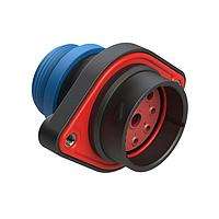 Đầu nối 9 chân gắn bảng, chân cắm, vỏ kích thước 24, Gioăng đường kính giảm (Màu xanh dương), Bộ chuyển đổi ren nhỏ Amphenol SINE Systems AHDP02-24-09PR-STA