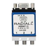 Radiall R595433125 동축 스위치 SPDT 플래티넘 SMA 20GHz 래칭 24Vdc TTL 양극 공통 다이오드 D-sub 커넥터