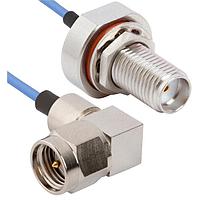 Amphenol SV Microwave FBSMA-047-MRSMA-180 RF Cable Assemblies SMA BKHD F  SMA R/A M 18"Cable