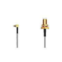 Bộ cáp RF MMCX R/A plug2SMA (F) BH, R Mt, có vòng O. 3Ghz. 150mm Wshr-Nut RG178, Nâu. GCT (Global Connector Technology) CABLE 196 RF-0150-A-1
