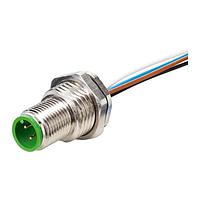 Murrelektronik 7000-13505-9710050 Connectors M12 male receptacle A-cod. rear mount, PP-wires 4X0.34 0.5m