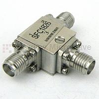 Fairview SFC1826 循环器SMA母头具有17 dB隔离，从18 GHz到26.5 GHz，额定功率为25瓦