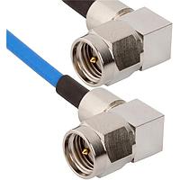 Amphenol SV Microwave MRSMA-085-MRSMA-060 RF Cable Assemblies SMA R/A M to SMA R/A M 6"Cable