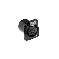 Amphenol Audio AC4FDZB BULK コネクター 4極 XLR メス シャーシマウント Dタイプ 金メッキ 加工接点 ブラック仕上げ