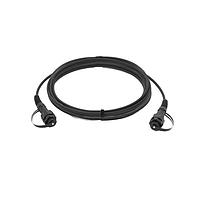 Megladon Manufacturing 1OOD8-0050M ການປະກອບສາຍເສັ້ນແສງ Fiber Optic Cable Assemblies SINGLEMODE ODVA IP Series LCUPC/LCUPC Duplex Indoor/Outdoor Patch Cord FTTA ສີດຳ 6in/2mm Fanout, 50 Meter