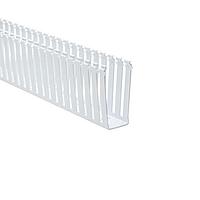 HellermannTyton 181-00242 Slotted Wall Wiring Duct Slotted Wall Wiring Duct, 2" x 5", Adhesive, PVC, White, 120ft/Carton