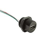 Bulgin PXP0023/A/0M25/FL USBタイプAコネクタ リアパネルマウント USB Aメスからフライングリード 0.25m