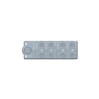 Amphenol LTW DB12-5A8M23-DPS7001 Distribution Boxes Circular Metric Connector, M12 Distribution Box, 8 Ports, 4A, 05 pins, Female Connector, Female Contact, M23 Homerun, W/O Cable, IP67 Unmated
