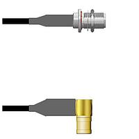 Amphenol Custom Cable Q-1X03U0008108i RF Cable Assemblies N-SJB/SMB-RP RG58 108I
