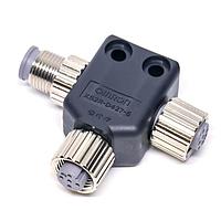 Omron Automation and Safety XS2R-D427-5 T-Adapter M12 TEE CONNECTOR 4p