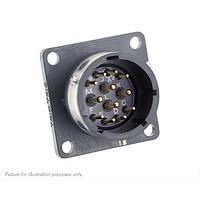 Đầu nối ổ cắm mặt bích vuông, không có vỏ bảo vệ phía sau, với 12 chân cắm PCB đực, cấp bảo vệ IP68/69K khi chưa kết nối, kiểu khóa W Eaton Souriau-Sunbank UTGX014D12PW