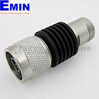 Fairview SA18N5WA-06  6 dB Fixed Attenuator N Male To N Female Up To 18 GHz Rated To 5 Watts With Black Aluminum Heatsink Body