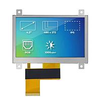 Riverdi SM-RVT43HLTFWN00 TFT LCD 디스플레이 4.3" RGB, 고휘도, IPS, 프레임, 터치 없음