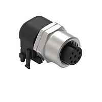 Ổ cắm WRCIRC M12 Vít Mã hóa A Bảng PCB Kim loại Góc phải với Đai ốc bảng Kết nối cái M12, phân cực 8 Wurth Elektronik 643280100308