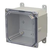 Nắp Vít Polycarb 6X6X4 Bật Mở Trong Suốt có Chân Hammond Manufacturing PCJ664CC