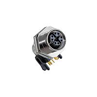 Amphenol LTW MSXS-08PFFR-SF7002 Sensor Cables / Actuator Cables M12 Circular Metric Connector, X Code, Metal, 0.5A, 08 pins, Female Connector, Female Contact, Hexagonal, Screw Thread, PCB 90 , Receptacle, Front Fastened, IP67 Mated