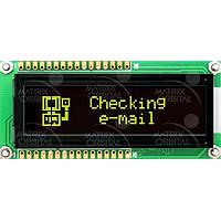 Matrix Orbital MOP-AL162A-BTTY-25E-3IN LCDキャラクターディスプレイモジュール 16x2 黄文字 黒背景 パラレルLCD
