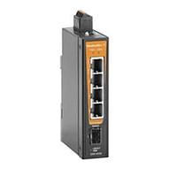 Weidmuller 2908140000 Unmanaged Ethernet Switches IE-SW-BLB-05-4TX-1FESFP Network switch, unmanaged, Fast Ethernet, Number of ports: 4x RJ45, 1x 100BaseSFP slot, IP30, -40 C...75 C