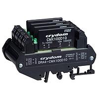 Sensata Technologies - Crydom DRA4-CMX100D10 ມູລະຫລາຍລີເລຍ DIN Mt 100 VDC/8A ອອກ 3-10 VDC ປ້ອງເຂົ້າ