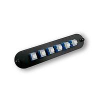 Megladon Manufacturing AP-COR-SCU-BL-6 ແອດຕເຕີ ແຜງຄອນເນັກ Fiber Adapter Panel, Mating Adapter Panel, Corning Footprint, SM, 6ct, SCUPC