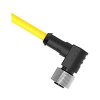 Banner Engineering QDE-875DRA Sensor Cables / Actuator Cables Cordset: Single Ended M12; 8-pin Right-Angle Female; 23 m 8x22 Yellow PVC Jacket; Nickel-Plated Brass Coupling Nut