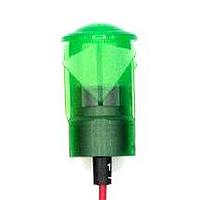 Dialight 654-1204-103F インジケーター 0.5インチ FLT SNAP GN 24VDC リード付き