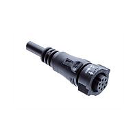 Amphenol LTW BD-06AFFM-QL8D10 Sensor Cables / Actuator Cables X-Lok, Standard Size, Plastic, 5A, 06 pins, Female Connector, Female Contact, Straight, Push Lock, Overmolded, Length 10000mm, IP68