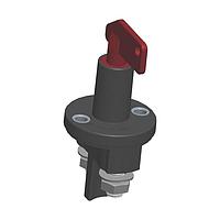 Công tắc ngắt kết nối ắc quy 1 cực, 250A 12/24VDC không đạt chuẩn HP, không đèn báo, công tắc có chìa khóa tháo rời với chốt M10 Carling Technologies BD1-1A1