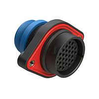 Đầu nối 31 chân gắn bảng, ổ cắm, kích thước vỏ 24, gioăng giảm đường kính (màu xanh), bộ chuyển đổi ren nhỏ Amphenol SINE Systems AHDP02-24-31SR-STA