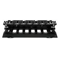 HellermannTyton EHWM1 Wire Ducting & Raceways E Series Horizontal Wire Manager, Dual-Sided, 1U, 1.75" x 3.0" Front, 1.75" x 6.0" Back, Black, 1/box