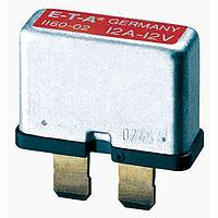 E-T-A Circuit Breakers 1160-02-15A Self-Resetting Thermal circuit breaker, with controlled self-resetting mechanism, specially suited to installation in inaccessible locations. Under overload conditions the circuit breaker contacts will open to protect the load circuit. A low current