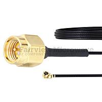Fairview FMCA1024 SMA Male to UMCX 2.5 Plug Cable 1.13mm Coax and RoHS Compliant