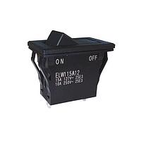 Nidec Components ELW115A12 密閉型ミニチュアロッカースイッチ SPST ON-OFF ロッカースイッチ、15A a. V、スナップインパネルマウント、はんだ付けラグ端子