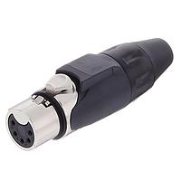 Amphenol Audio AX5F0M ຕົວເຊື່ອມສາຍສະເກັດ 5 ແພວ ປຸກເຊື່ອມ F ປຸກ AX XLR AudioCable Conn Satin Nickel ມີປຸ່ມທີ່ມີລາຍການດ້ວຍສີດຳ