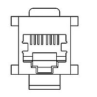 Bộ chuyển đổi Gắn bảng 6P6C ModJk sang 8P8C có khiên Kycon KLAPX-CPLR-S-88-50
