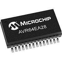 MCUs 64KB RWW 6KB RAM 28p SSOP 85C 20MHz CFD 12b ADC PGA 2xComp DAC 3xUART SPI TWI Microchip Technology AVR64EA28T-I/SS