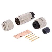 Amphenol LTW MSAS-04BFFC-SL7001 Sensor Cables / Actuator Cables M12 Circular Metric Connector, A Code, Metal, 4A, 04 pins, Female Connector, Female Contact, Straight, Screw Thread, Crimp, Field Installable, F4.0 - F8.0mm, IP67 Mated