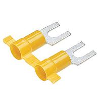 Panduit PV10-6FB-2K Spade Fork Terminal, vinyl insulated, 12 - 10