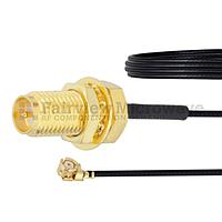 Fairview FMCA1016 RP SMA Female Bulkhead to UMCX 2.5 Plug Cable 0.81mm Coax and RoHS Compliant