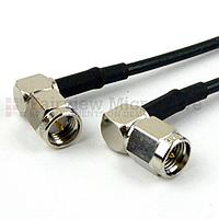 Fairview FMC0404174 RA SMA Male to RA SMA Male Cable RG-174 Coax