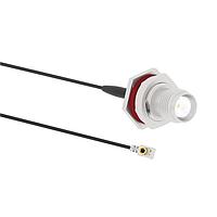 Amphenol RF 095-850-315-150 RF Cable Assemblies RF Connector MHF I LK Right Angle Plug to RP-TNC Straight Jack Bulkhead Rear Mount IP67 1.13 mm 50 Ohm 150 mm