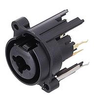 Ổ cắm 1/4" XLR Gắn bảng điều khiển Loại C Stereo Dọc PCB Chuyển đổi Đất Công tắc Không khóa Amphenol Audio ACJC10AV2L BULK