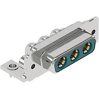 Đầu nối D-Sub hỗn hợp tiếp xúc D-Sub 3W3 cái góc, 20Amps, PLS4, khóa bảng mạch, ren 4-40 HARTING 09692009140