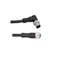 Amphenol LTW M12D04FL-12DMR-SB001 Sensor Cables / Actuator Cables M12 Circular Metric Connector, D Code, Metal, 4A, 04 pins, Female Connector, Female Contact, Straight-to-Right Angle, Screw Thread, Overmolded Double Ended, Length 1000mm, IP68 / IP69K